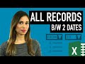 Effortlessly LOOKUP ALL values between two dates (return many match results)