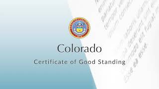 Colorado - Certificate of Good Standing