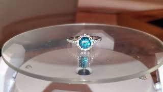 1.37ct fancy vivid blue VS-1 diamond ring. Center is 1.05 ct. 14k gold. Certified appraised .