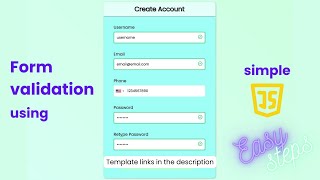 Form Validation using Simple JavaScript | Easy Steps to validate Forms | HTML, CSS & JS | Web Dev
