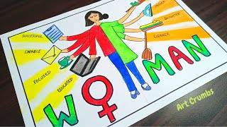 International Women's Day drawing/Women Empowerment poster/Happy Women Day/World Women's day poster