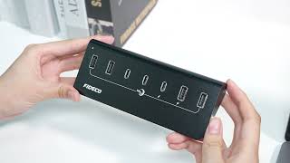 FIDECO New design USB3.2 10Gbps fast speed 7 ports type A type C hub with power port#usbhub #tech