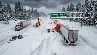 California Buried in Snow! I-80 Spinouts Paralyze Donner Pass