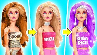 BROKE vs RICH vs GIGA RICH BARBIE | Extreme Beauty Doll Makeover | Dolls Come To Life by TeenVee