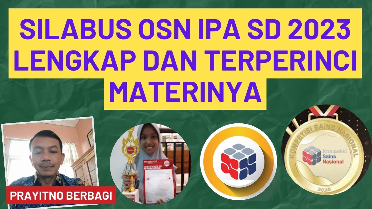 Silabus OSN IPA SD 2023 !! Lengkap Dan Terperinci Materinya - YouTube