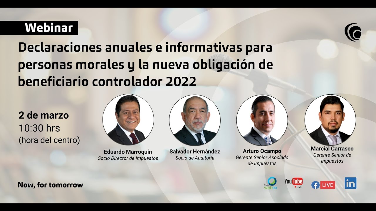 🟢 Webinar Declaraciones Para Personas Morales Y Nueva Obligación De ...