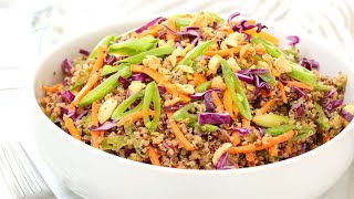 Crunchy Thai Quinoa Recipe | 20 Minute Meal Prep | Healthy + Quick + Easy