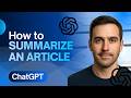 How to Use ChatGPT to Summarize an Article (2026 Step-by-Step Guide)
