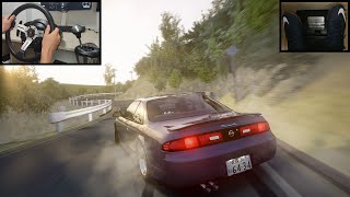 Abandoned Touge Drift in low power Nissan S14 | Assetto Corsa - Steering Wheel Gameplay