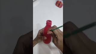 #Best out of waste transformation of glass bottle to fancy bottle#creative Canvas _ 01||🍶❤️