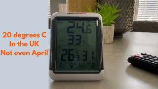 Temperature feels almost (25 degrees C) in March in the UK