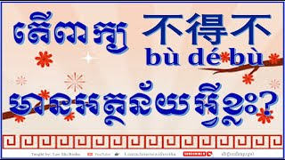 តើពាក្យ【不得不bùdébù】មានន័យអ្វីខ្លះ?#学中文#រៀនចិន #studychinese #reanchen #education #hsk5 #learnchinese