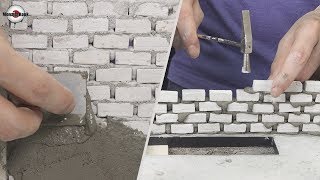 How To Make a Beautiful House(model) #5 - brick up a wall & plasterers.