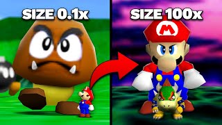 SM64 but Mario keeps growing (until the game breaks)