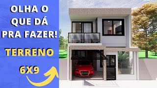 ✅SOBRADO PEQUENO 2 QUARTOS SIMPLES COM GARAGEM PARA TERRENO 6x9