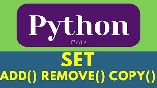 Python Set | function in set | add() remove() copy() | sequence | python shorts #shorts #ytshorts