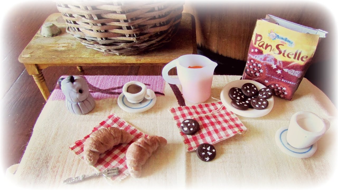 Italian Breakfast Miniature Polymer Clay Tutorial Youtube