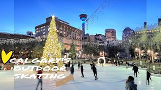 OLYMPIC PLAZA DOWNTOWN CALGARY, ALBERTA – ROLAND TRIED OUTDOOR ICE SKATING :))