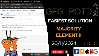 Majority Element II | gfg potd today | POTD | GFG Problem of the Day | C++ |