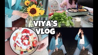 【viyaaaa】vlog#31回娘家的日常｜跟爸妈一起烤肉｜插花｜出门拍照｜放风筝｜拆快递