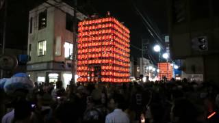 20150718　久喜の提灯祭り　駅前へ向かう全町の提灯山車