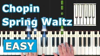Chopin - Spring Waltz (Mariage d'Amour) - Piano Tutorial Easy - (Synthesia)