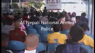 安田会館館長ネパール武装警察本部での演武 At Nepali National Armed Police