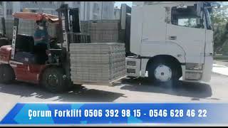 Forklift ile parke taşı indirme | Çorum Forklift