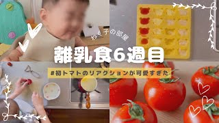 【離乳食6週目】初トマトのリアクションが可愛すぎた【おかんのつぶやきを添えて】