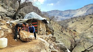 The daily life of the Kuch family, Fatima baking local bread and breaking stones with difficulty