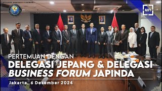 Pertemuan dengan Delegasi Jepang dan Delegasi Business Forum JAPINDA