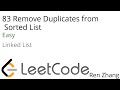 Leetcode 83 Remove Duplicates from Sorted List