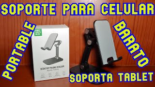 Soporte para Celular/Tablet(Desktop Phone Holder).Barato, portable y Multiusos. Revisado en Español