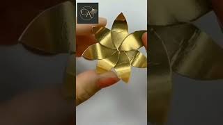 beautiful golden flower 🌼 #craft #paper #papercraft #short #shorts #aesthetic #ytshorts #gold #like