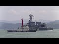 jmsdf 海上自衛隊dd 106 護衛艦さみだれ　油津港　体験航海終了　入港　 油津みなと祭り　2016 7 17