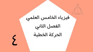 فيزياء الخامس العلمي /الفصل الثاني -الحركة الخطية # ٤