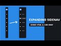 Expanding SideNav CSS | CSS Side Menu
