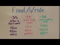 final s spelling rules