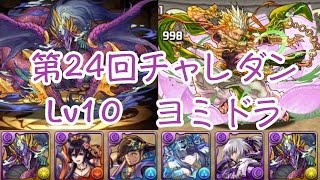 パズドラ【第24回チャレンジダンジョン LV10】ヨミドラPT ソロ