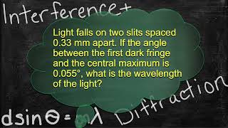 Physics Interference and Diffraction Problem Solver -double slit- Solving Interference Problems 7