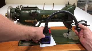 How to adjust the straight stitch on a Bernina 117 zigzag sewing machine.