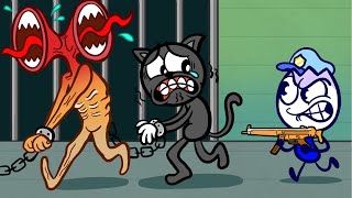 CRAZY JAILBREAK - Max Caught Cartoon Cat and Siren Head | Max's Puppy Dog Pencilanimation