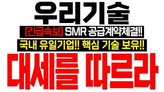 [우리기술 주가 전망] [긴급속보] SMR공급계약체결!! 국내유일기업! 핵심기술보유! 대세를 따르라!! 대폭등시작 #우리기술 #우리기술목표가 #smr  #smr관련주  #smr원전