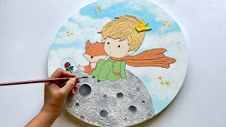 The Little Prince Texture Painting on Canvas | Step by Step Acrylic Painting |Vanoushe Art Tutorial