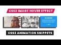 Image hover effect with css3 | CSS3 Animation Snippets | Web Design