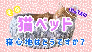 手編み猫ベッドの使用感はこんな感じぃ