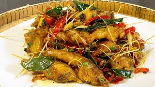 How to make fried chicken leg lemon grass?របៀបធ្វជើងមាន់លីងគល់ស្លឹកគ្រៃ