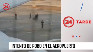 Balazos y dos muertos: Los videos del violento robo en el Aeropuerto de Santiago