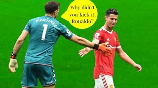 Emiliano Martinez Challenged Ronaldo to take penalty & Trolls United I Bruno Fernandes penalty miss