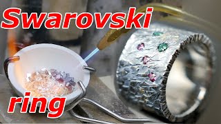 How to make a ring using Swarovski/スワロフスキーを使ったきれいな指輪の作り方